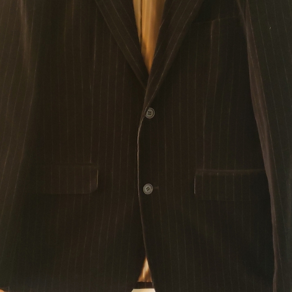 Pinstripe velvet black sport coat - Picture 3 of 6